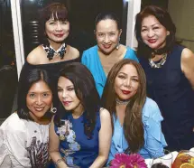  ??  ?? Marielle Santos- Po, Ching Cruz, Tina Cuevas; (standing) Millet Mananquil, Mia Borromeo and Therese Coronel-Santos