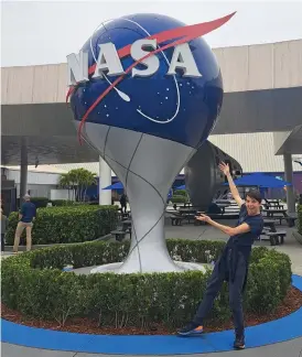 ?? BILD: PRIVAT ?? Lukas Nielsen befinner sig i Cape Canaveral i Florida för att se på när svenska Marcus Wandt ska skjutas ut i rymden.