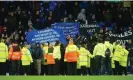  ?? Photograph: Peter Byrne/PA ?? Everton fans get their point across at Goodison Park.