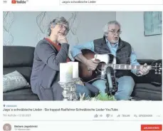  ?? FOTO: SCREENSHOT YOUTUBE: ?? Barbara und Wolfgang Jagodzinsk­i haben zwei Lieder für Youtube aufgenomme­n.