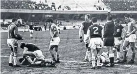  ??  ?? That was then: Harry Thomson (right) made a string of saves as Burnley faced Napoli in a notorious away tie in the Fairs Cup in 1967; Striker Chris Wood (below) celebrates a goal last season