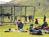  ?? PHOTO: GUY WILLIAMS ?? In the sun . . . Members of the West Indies cricket squad practise at an open net session at the Queenstown Events Centre yesterday.