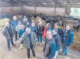  ??  ?? Farmer John Bell leads a group of local Fife chefs around his farm.