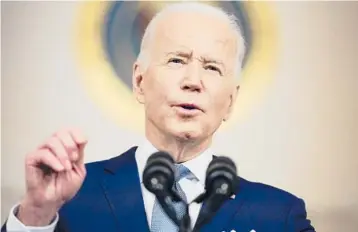  ?? ?? President Joe Biden has repeatedly needed to recalibrat­e his ambitions during the past year.
CAROLYN KASTER/AP