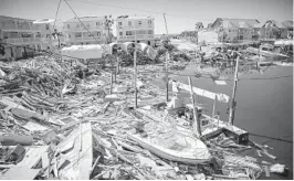  ?? JABIN BOTSFORD/WASHINGTON POST ?? The remains of homes, buildings and boats are seen after Hurricane Michael made landfall along the Florida panhandle on Oct. 12, 2018, in Mexico Beach.