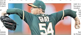  ?? AP ?? SONNY D-DAY: The Sonny Gray sweepstake­s seemed destined to come down to the wire as Brian Cashman and A’s VP of baseball operations Billy Beane played the waiting game.