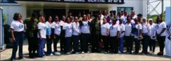  ?? ?? NOWA members after they were received at Obisesan Medical Centre in Apapa