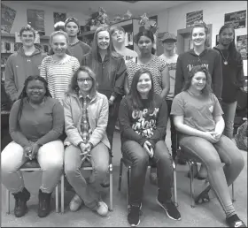  ??  ?? Scholastic reading counts: Junction City High School recently recognized the top readers in the Scholastic Reading Counts program for the third nine weeks. Pictured, from left, first row, Kamryn Miner, Destany Pierce, Brooklyn Taylor and Ciarra...