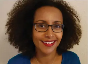  ?? DANA JANSENS/FOR THE TORONTO STAR ?? Djamila Ibrahim, author of Things Are Good Now, has lived the migrant experience herself. Born in Addis Ababa, Ethiopia, she moved to Canada with her family in 1990.