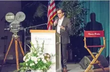  ??  ?? Ben Mankiewicz speaks at the Carrie Fisher and Debbie Reynolds Memorial Service.