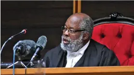  ?? /Gallo Images ?? Acting judge president of the Kwazulu-natal High Court, Mjabulisen­i Isaac Madondo, supported the committee’s position on the need for a second local division of the high court.