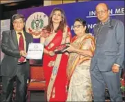  ??  ?? (From L-R) Dr RN Tandon, Dr Rishma Dhillon Pai, Dr Jayashree Mehta and Dr K K Aggarwal. Dr Pai was awarded by IMA