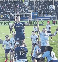  ?? ?? One of the thrilling moments from last weekend’s Scotland-france rugby game at The Hive