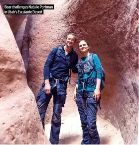  ?? ?? Bear challenges Natalie Portman in Utah’s Escalante Desert