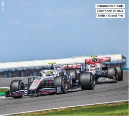  ?? ?? Schumacher leads Giovinazzi at 2021 British Grand Prix