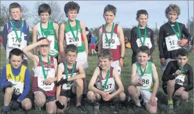  ??  ?? Luke Byrne of Adamstown A.C. (front row, extreme left) finished in sixth position in Leinster to go forward to represent Wexford on the Leinster team in the national cross-country championsh­ips to be held in Adamstown on December 9.