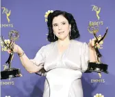 ?? WILLY SANJUAN/THE ASSOCIATED PRESS ?? Alex Borstein won for The Marvelous Mrs. Maisel and Family Guy.