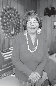  ?? YALONDA M. JAMES/THE COMMERCIAL APPEAL ?? Nancy Rooks, 75, worked as a maid at Graceland for 26 years, including 10 years cooking for Elvis Presley. “Breakfast was his main meal, and he would eat breakfast if it was 5 o’clock in the evening,” Rooks said. She downplays the King’s well-known affinity for peanut butter and banana sandwiches. “People have kind of run that into the ground,” she says.