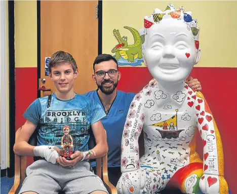  ??  ?? DUNDEE folk have the chance to win one of two Oor Wullie figurines.
The Archie Foundation has launched an online raffle for a chance to win either a hand-painted little Oor Bowie or Oor Jolomo.
The raffle — which is supporting the Archie Foundation’s...