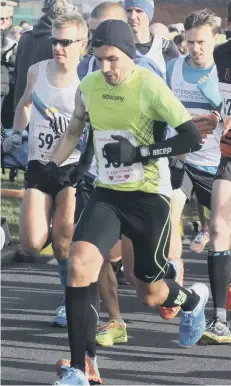  ??  ?? Aaron Scott on his way to winning the Stamford 30k.