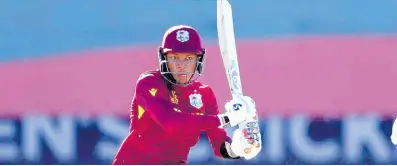  ?? CWI PHOTO ?? West Indies Under-19 batsman Jewel Andrew on the go during his stunning knock of 130 against South Africa Under-19s yesterday.