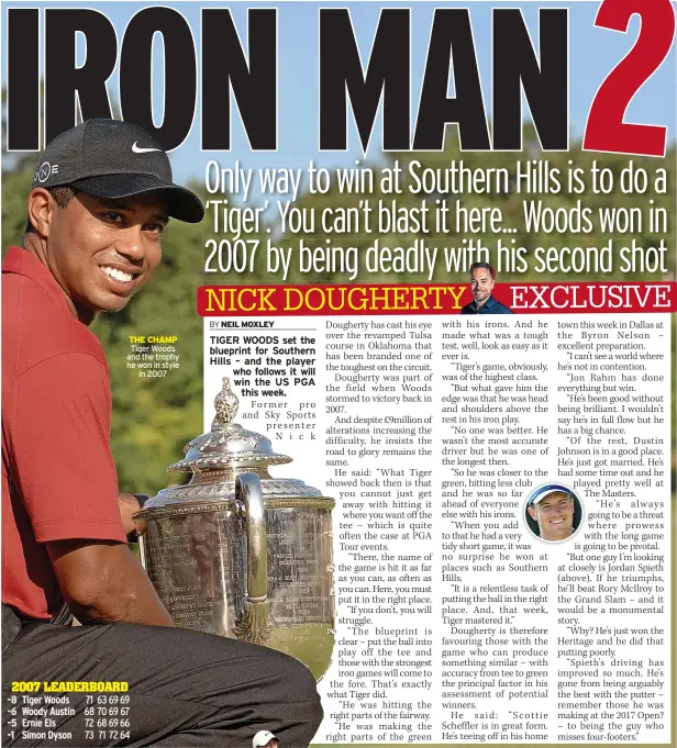  ?? ?? THE CHAMP
Tiger Woods and the trophy he won in style
in 2007