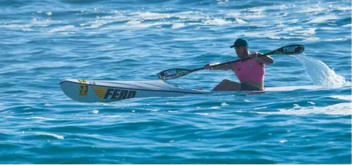  ??  ?? POWER PADDLER: Dominic Notten en route to winning the men’s single ski event for the Western Cape yesterday.