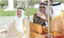  ??  ?? His Highness the Amir Sheikh Sabah Al-Ahmad Al-Jaber Al-Sabah tours the second phase of Al-Shaheed Park.