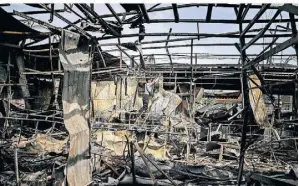  ?? FOTO: DPA ?? Dieser Markt in Nikopol wurde durch russischen Beschuss zerstört.