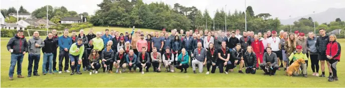  ??  ?? Supporters from last year’s Rob Worboys Arran Challenge pose for a group photograph.