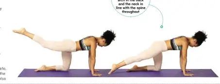  ??  ?? SAFETY TIP Keep a natural arch in the back and the neck in line with the spine throughout SETS: 2