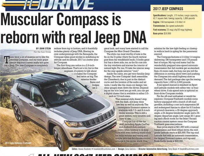  ??  ?? 2017 Jepp Compass Trailhawk