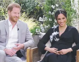  ?? ?? Harry and Meghan during their controvers­ial interview with Oprah.