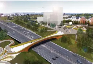  ??  ?? An artist’s impression of how the ‘street in the sky’ bridge will look