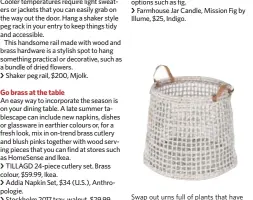  ??  ?? Swap out urns full of plants that have seen better days for something fresh. Grid Contempora­ry Basket, $129, Article.