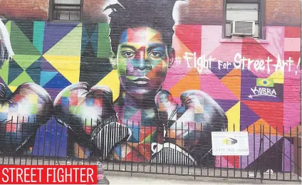  ?? Picture: AFP ?? Street art depicting artist Jean-Michel Basquiat is pictured in Brooklyn, New York. In May, an untitled 1982 oil painting by the late artist became the most expensive work by a US artist ever sold at auction.