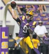  ?? CHRIS GRAYTHEN/GETTY IMAGES ?? LSU quarterbac­k Joe Burrow against Auburn’s defense will be the story of the game.