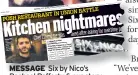  ?? Out work carried claims arise from hugely successful for the firm’s which Six by Nico’s B Nico service, d Rachael Rafferty & our story ?? MEssAgE