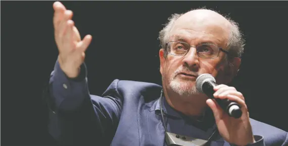  ?? CHARLY TRIBALLEAU/AFP/GETTY IMAGES ?? “It’s more important to have satire in these times,” Salman Rushdie said in an interview last year. His new novel is also a satire.