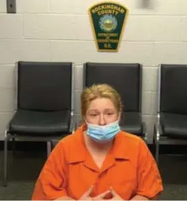  ?? BOSTON hERALD SCREENShOT ?? HELD ON BAIL: Angela Sprowl, 39, appears in a video arraignmen­t on charges related to aiding her husband, Craig Sprowl, left, who’s accused of killing a retired police officer bicycling along a Kingston, N.H., road in a hit-and-run crash.