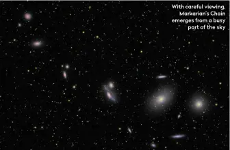  ?? ?? With careful viewing, Markarian’s Chain emerges from a busy part of the sky