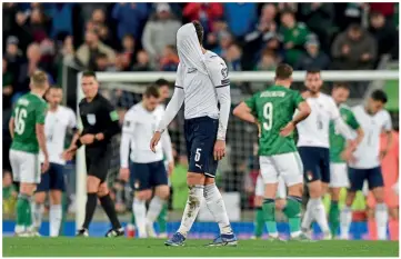  ?? ?? Dejected…Manuel Locatelli after the 0-0 draw in Belfast