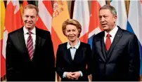  ?? AFP ?? uS Secretary of Defence Patrick M. Shanahan, german Defence Minister ursula von der leyen and Turkish Defence Minister Hulusi Akar during the meeting in Munich. —