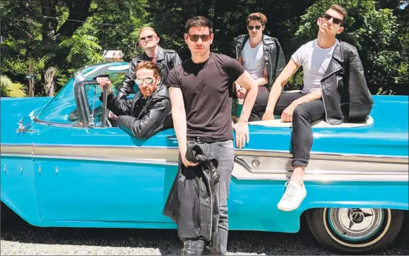  ?? Contribute­d photos ?? The Ivoryton Playhouse’s production of “Grease” opens Thursday and runs through July 29. Above are cast members Natale Pirrotta, Taylor Morrow, Johnny Newcomb, Luke Linsteadt and Max Weinstein.