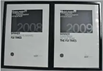  ?? Picture: FILE ?? The 2008 Chairman’s Award and 2009 Campaign Of The Year award given to The Fiji Times.