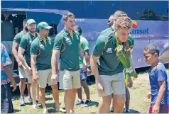  ?? Picture: PAILUNI CURUQARA ?? Top left: Members of the Australia’s Prime Minister XIII rugby League team.