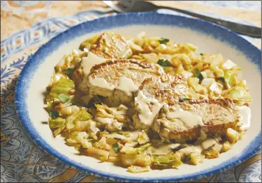  ??  ?? Pork and Cabbage with Mustard Cream Sauce (For The Washington Post/Tom McCorkle)