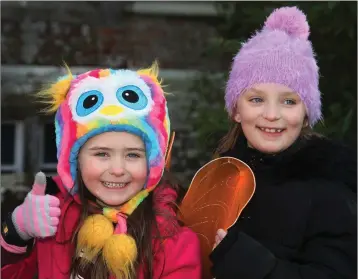  ??  ?? Beibheann and Cliodhna Tomkins who were at Wells House for the arrival of the new fairy castle.