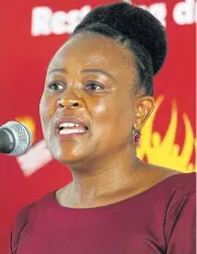  ?? /Michael Pinyana/Daily Dispatch ?? Public protector Busisiwe Mkhwebane. The status of the office is under scrutiny.