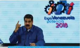  ?? AFP ?? CARACAS: Venezuelan President Nicolas Maduro delivers a speech during a press conference announcing the increase of the minimum wage in Caracas on Monday. —